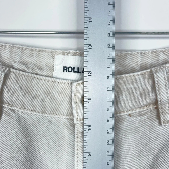Rolla's High Rise Original Straight Jeans Cream Neutral 100% Cotton Size 28 - Picture 10 of 11